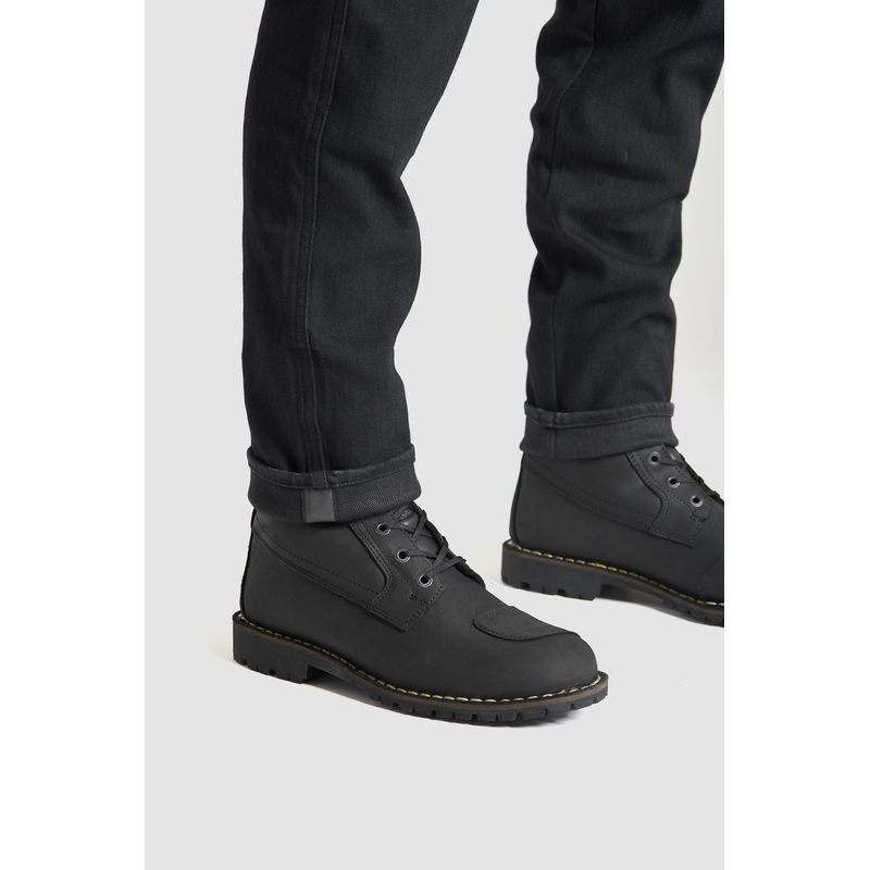 Jeansy na motorku PANDO MOTO Steel Black 02 černé výprodej
