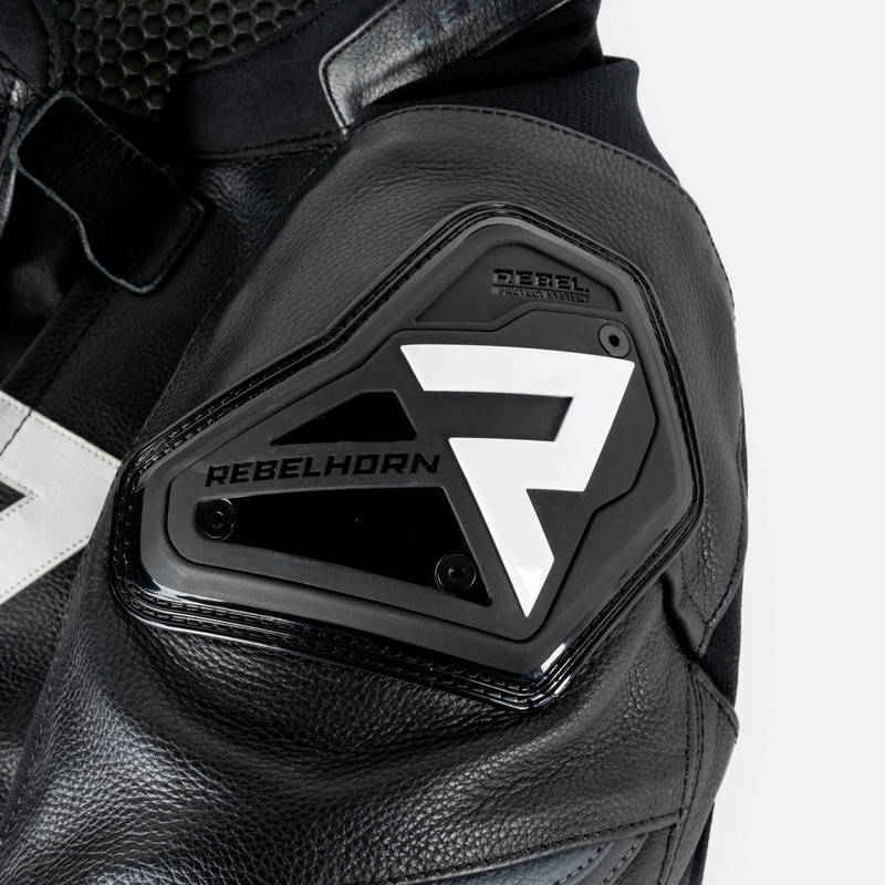 Rebelhorn Veloce læder motorcykeljakke sort/hvid