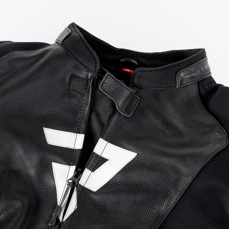 Rebelhorn Veloce læder motorcykeljakke sort/hvid
