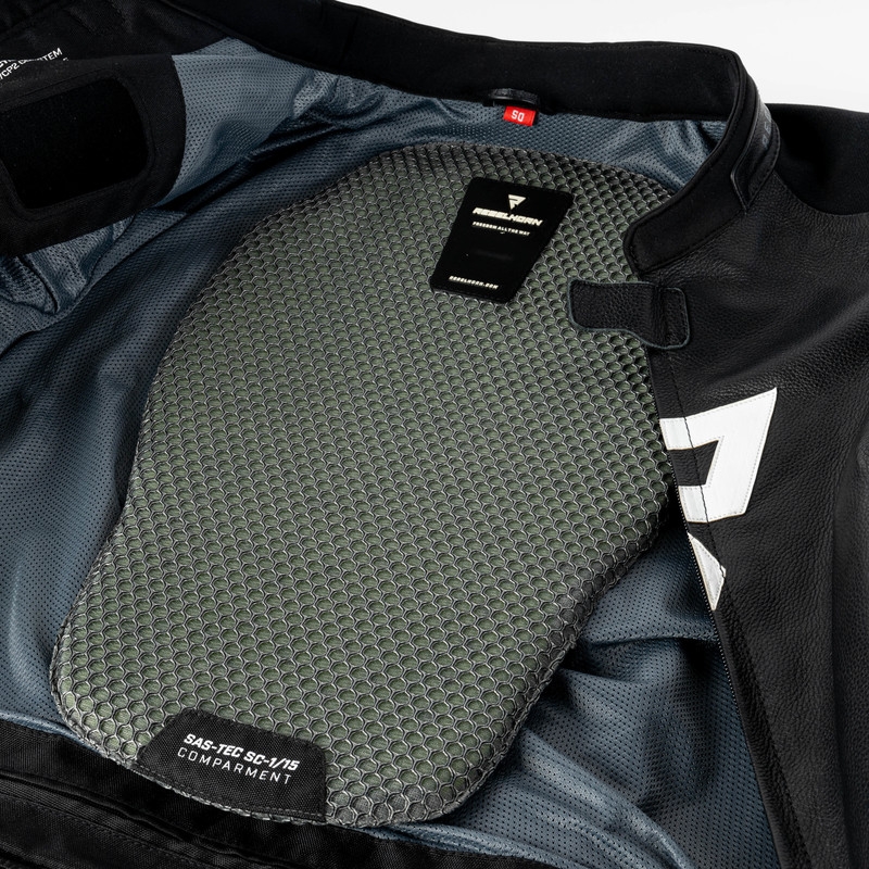 Rebelhorn Veloce læder motorcykeljakke sort/hvid