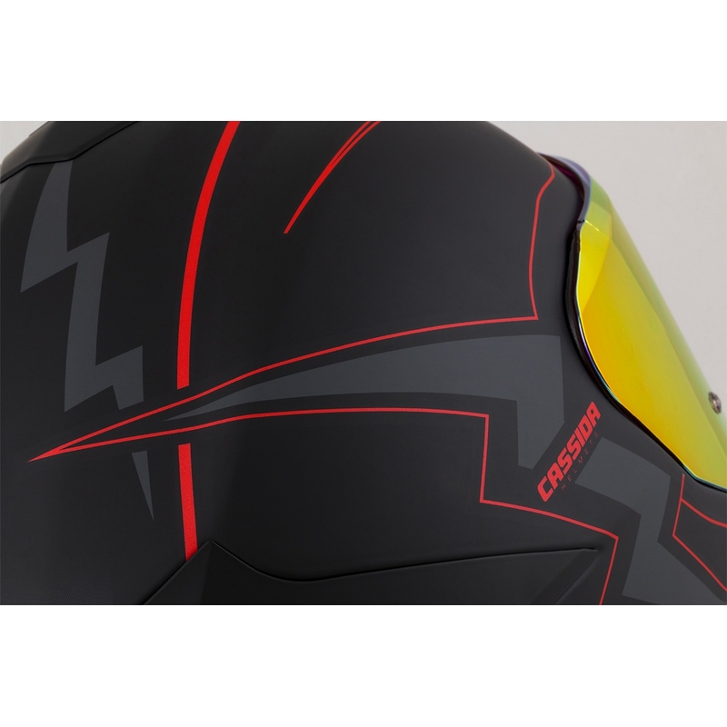 Cassida Integral GT 2.1 Flash sort-rød-grå motorcykelhjelm