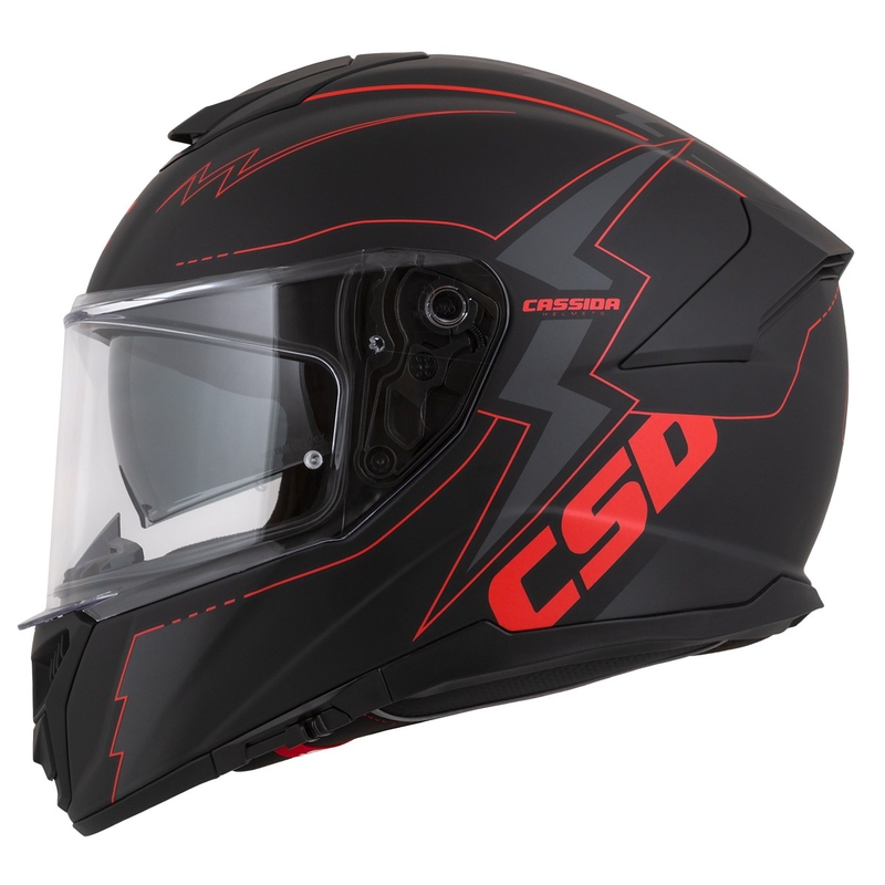 Cassida Integral GT 2.1 Flash sort-rød-grå motorcykelhjelm