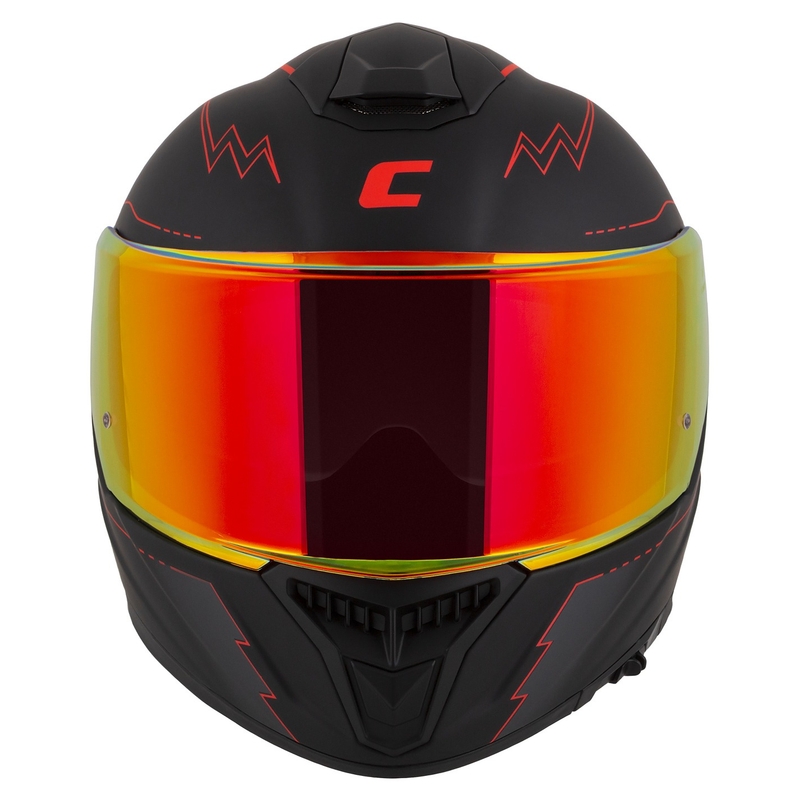 Cassida Integral GT 2.1 Flash sort-rød-grå motorcykelhjelm