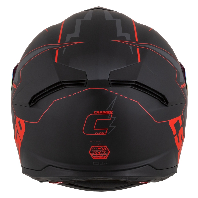 Cassida Integral GT 2.1 Flash sort-rød-grå motorcykelhjelm