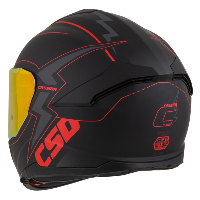 Cassida Integral GT 2.1 Flash sort-rød-grå motorcykelhjelm