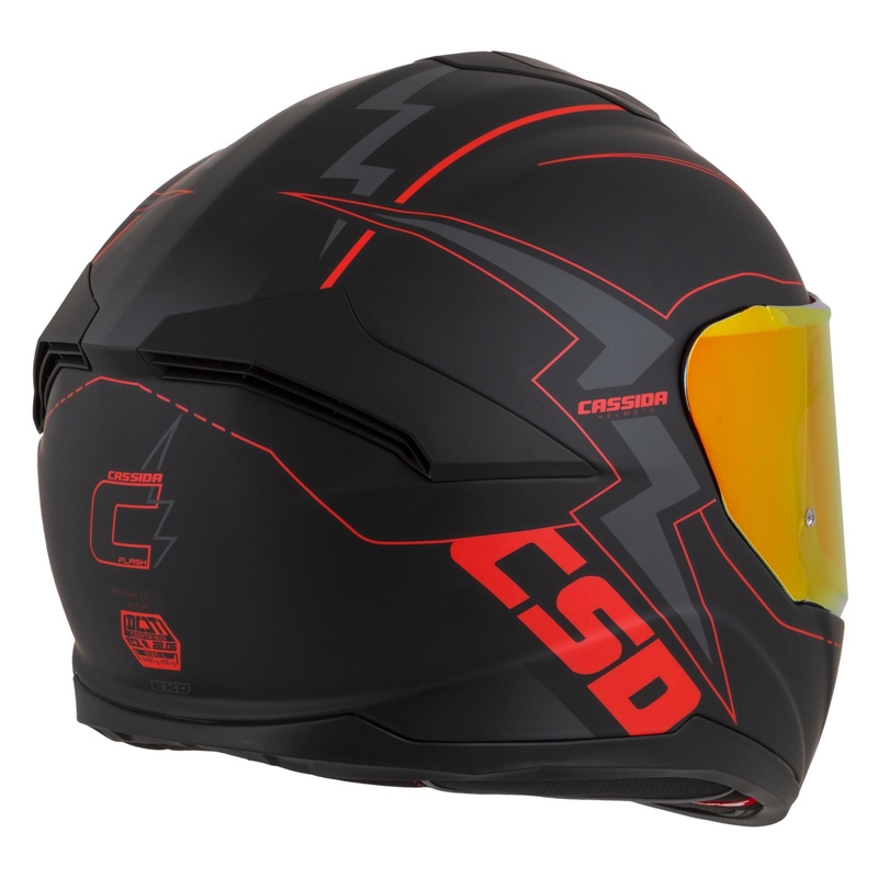 Cassida Integral GT 2.1 Flash sort-rød-grå motorcykelhjelm