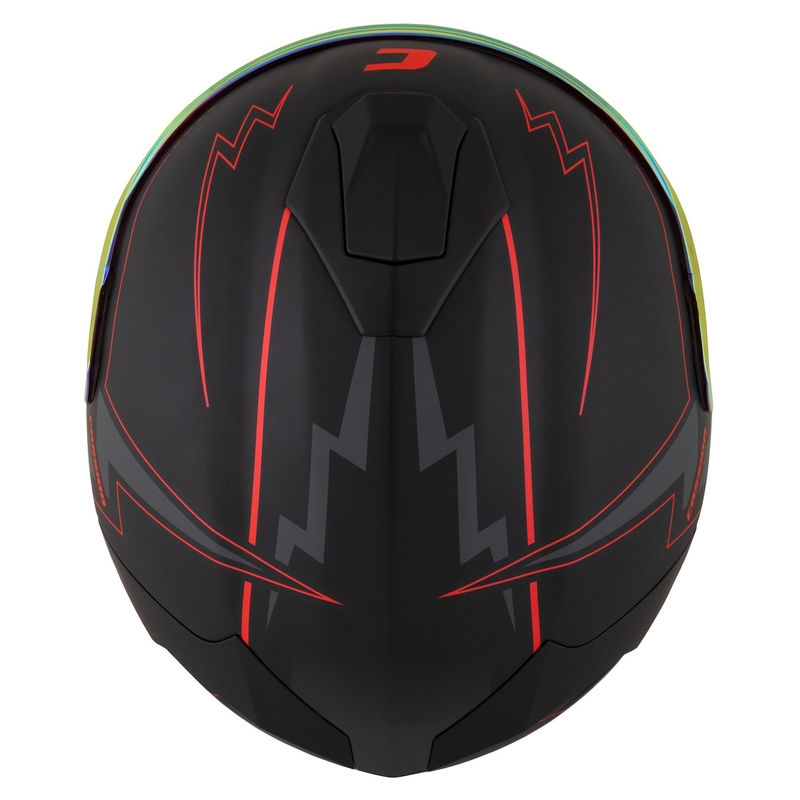 Cassida Integral GT 2.1 Flash sort-rød-grå motorcykelhjelm