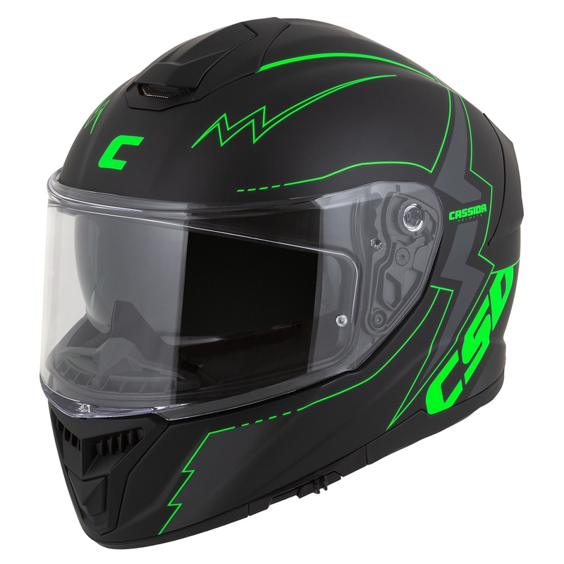 Integral motorcykelhjelm Cassida Integral GT 2.1 Flash sort-fluogrøn-grå