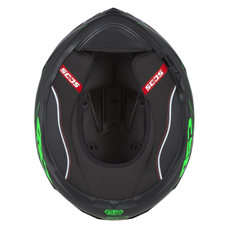 Integral motorcykelhjelm Cassida Integral GT 2.1 Flash sort-fluogrøn-grå