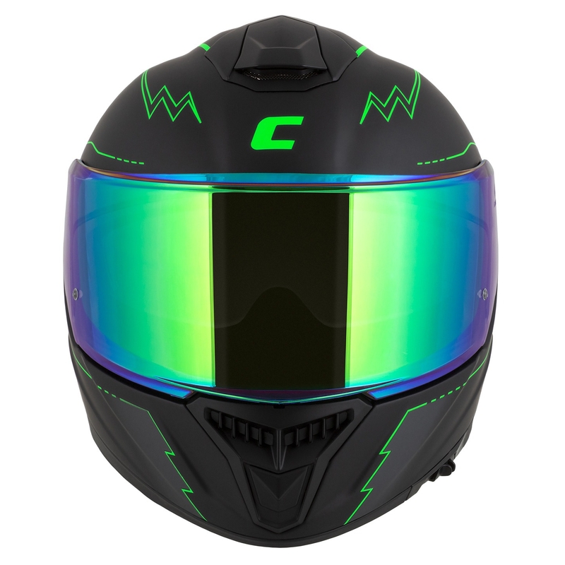 Integral motorcykelhjelm Cassida Integral GT 2.1 Flash sort-fluogrøn-grå