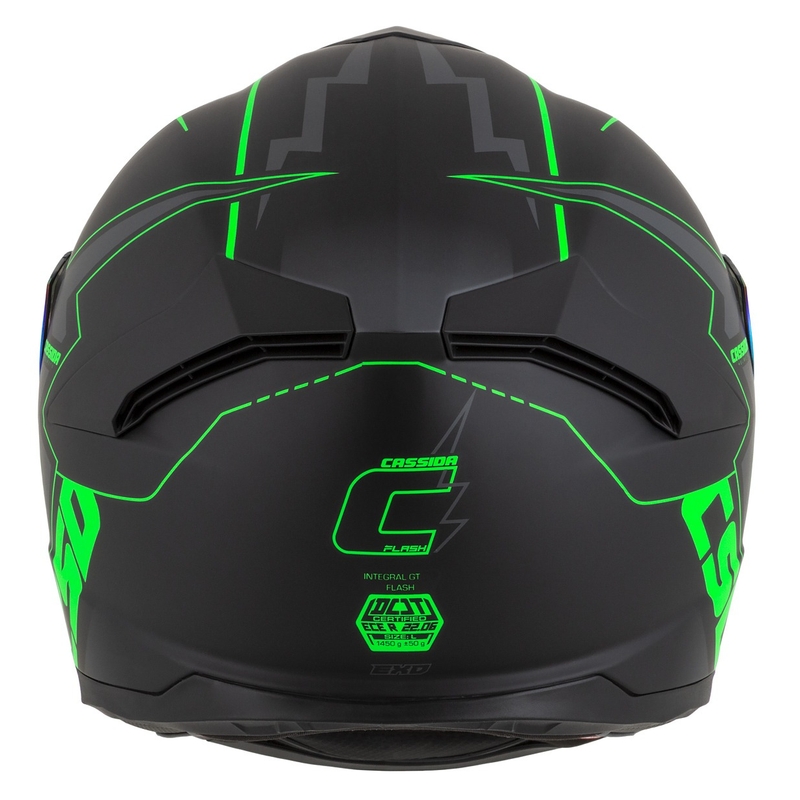 Integral motorcykelhjelm Cassida Integral GT 2.1 Flash sort-fluogrøn-grå