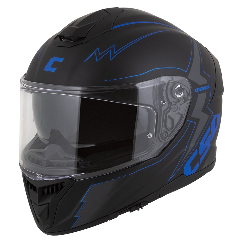 Integral motorcykelhjelm Cassida Integral GT 2.1 Flash sort-blå-grå