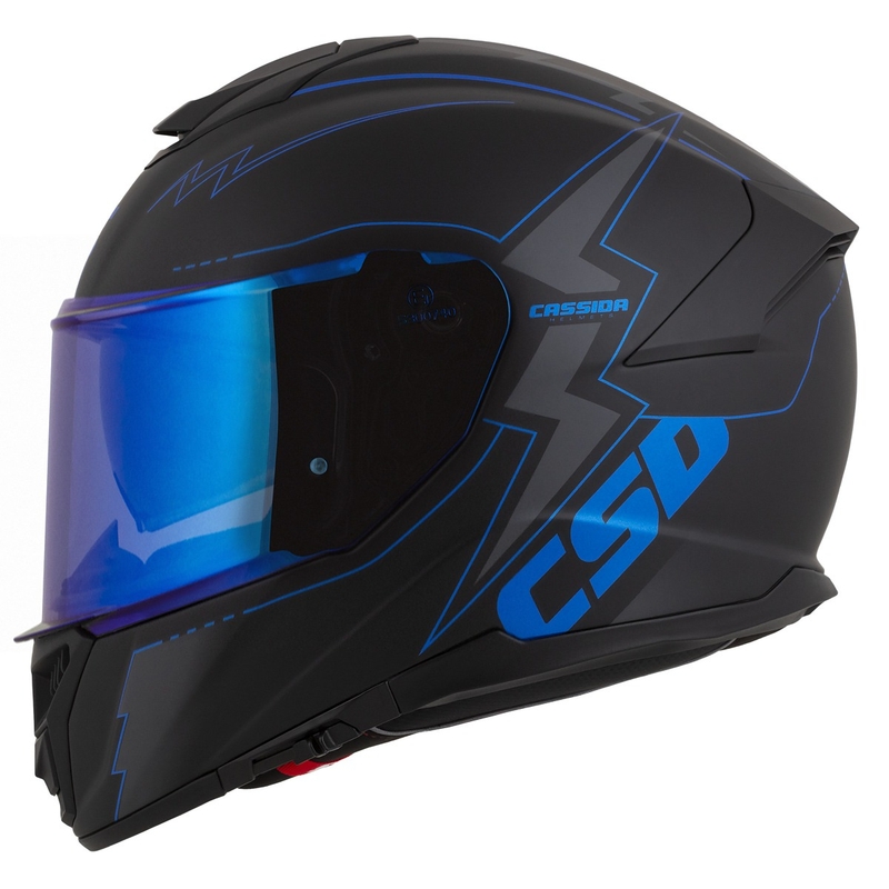 Integral motorcykelhjelm Cassida Integral GT 2.1 Flash sort-blå-grå