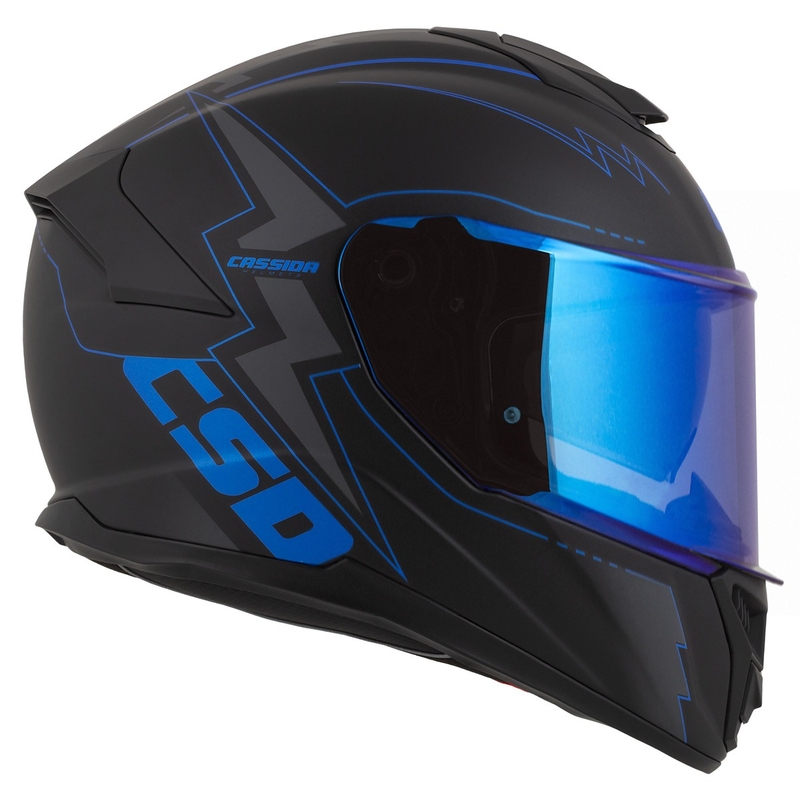 Integral motorcykelhjelm Cassida Integral GT 2.1 Flash sort-blå-grå