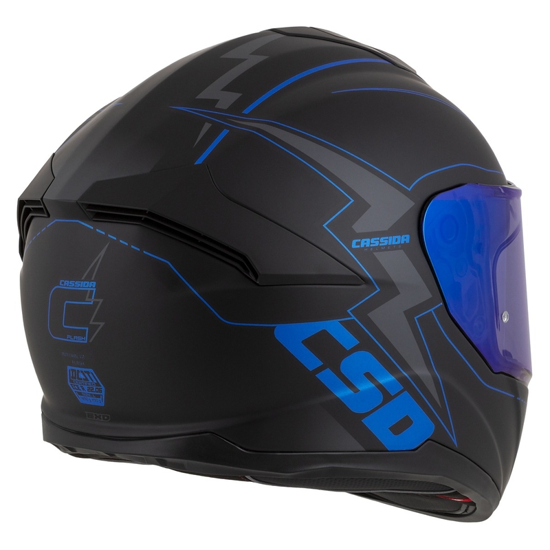Integral motorcykelhjelm Cassida Integral GT 2.1 Flash sort-blå-grå