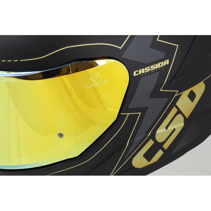 Cassida Integral GT 2.1 Flash sort-guld-grå motorcykelhjelm