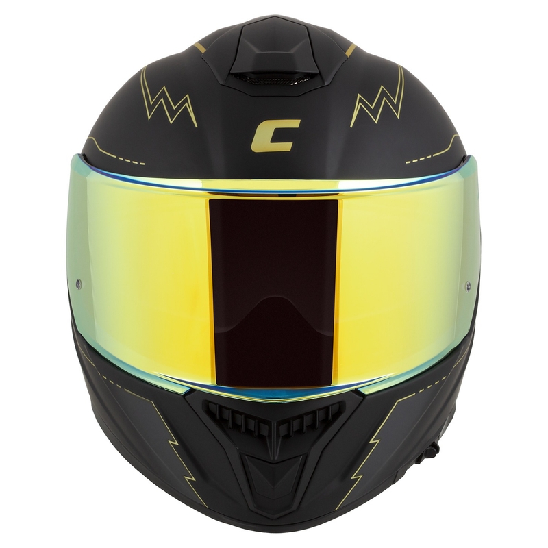 Cassida Integral GT 2.1 Flash sort-guld-grå motorcykelhjelm