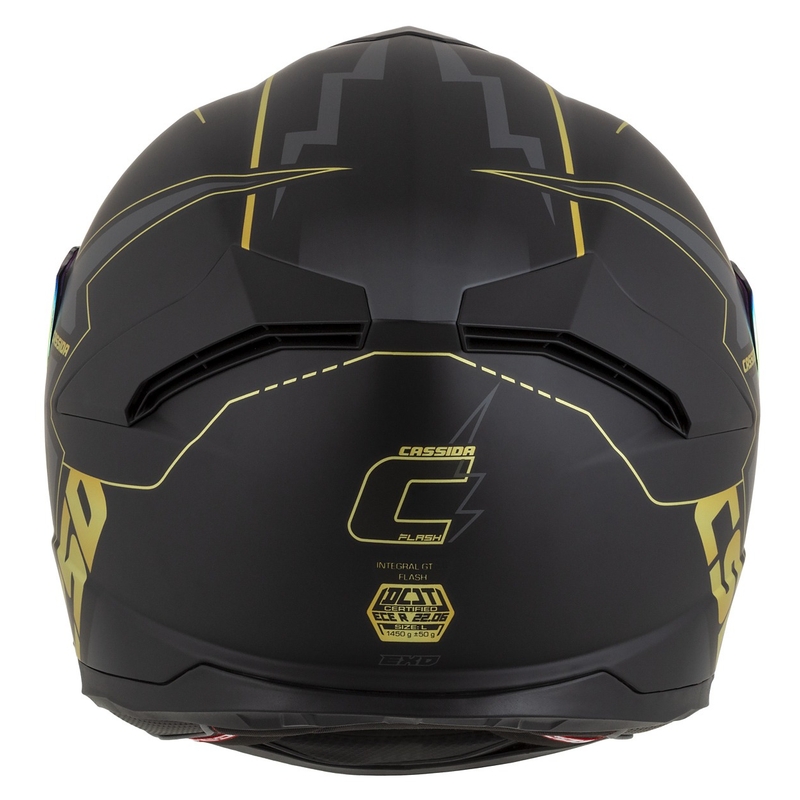 Cassida Integral GT 2.1 Flash sort-guld-grå motorcykelhjelm