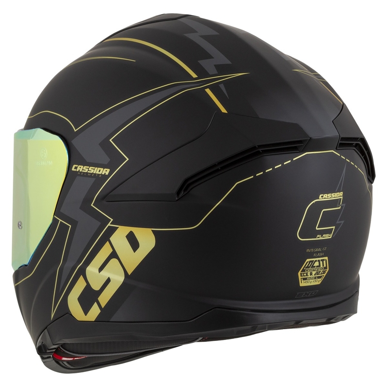 Cassida Integral GT 2.1 Flash sort-guld-grå motorcykelhjelm