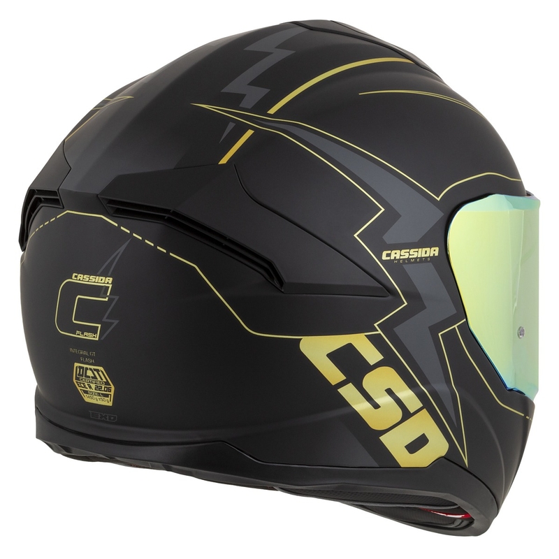 Cassida Integral GT 2.1 Flash sort-guld-grå motorcykelhjelm