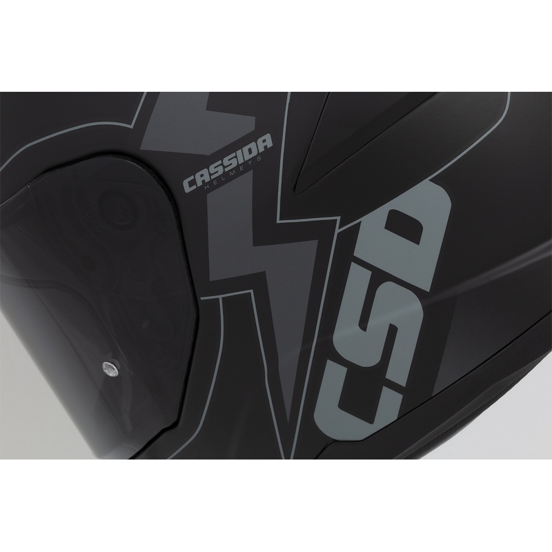 Cassida Integral GT 2.1 Flash sort-grå Integral motorcykelhjelm