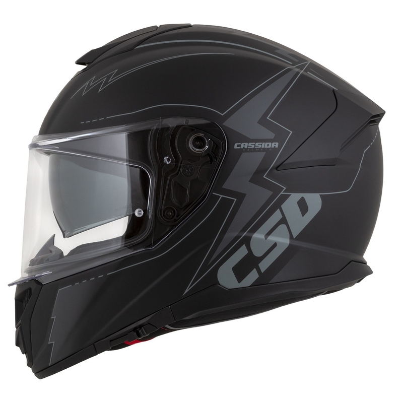 Cassida Integral GT 2.1 Flash sort-grå Integral motorcykelhjelm