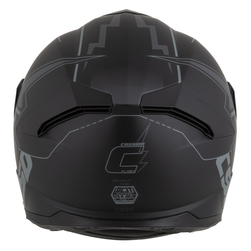 Cassida Integral GT 2.1 Flash sort-grå Integral motorcykelhjelm