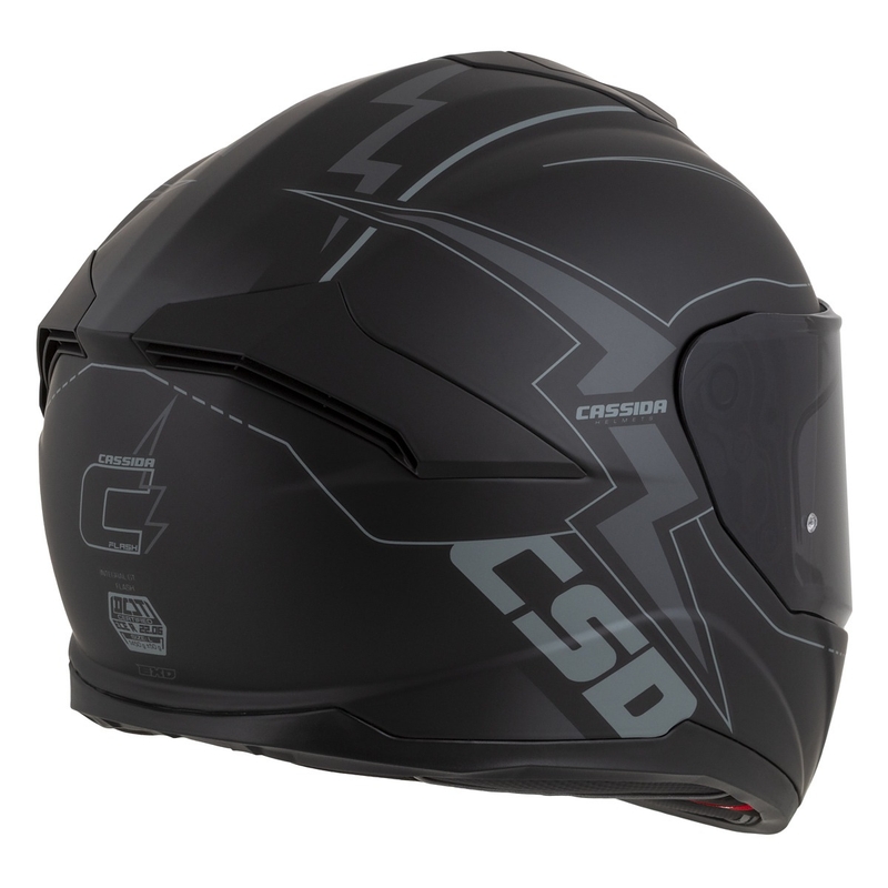 Cassida Integral GT 2.1 Flash sort-grå Integral motorcykelhjelm