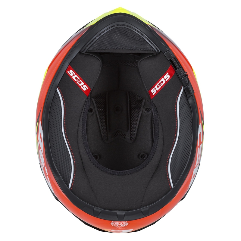 Integral motorcykelhjelm Cassida Integral GT 2.1 Flash fluogul-rød-sort-hvid