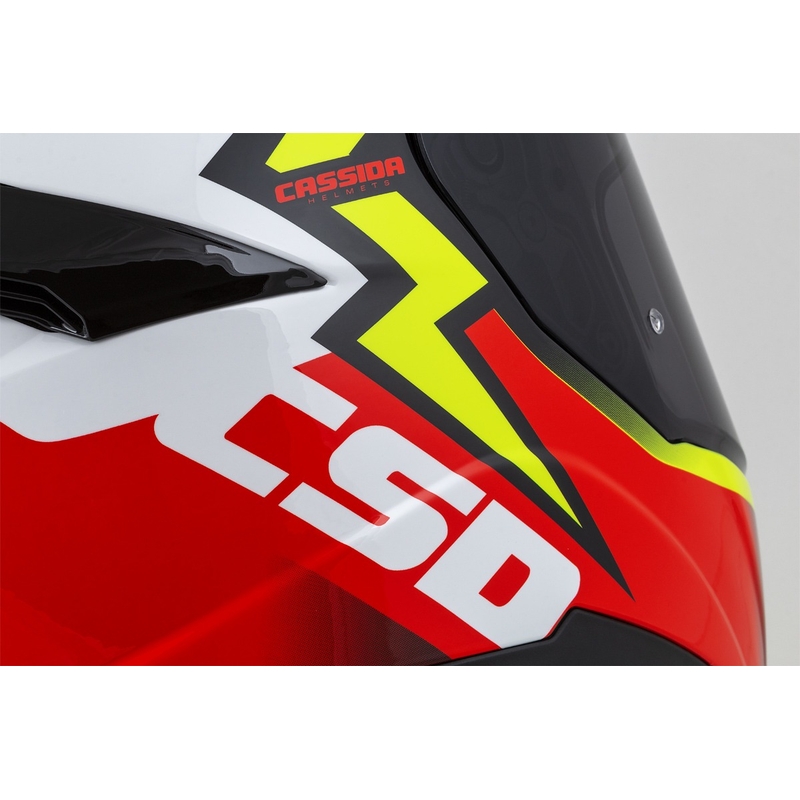 Integral motorcykelhjelm Cassida Integral GT 2.1 Flash fluogul-rød-sort-hvid