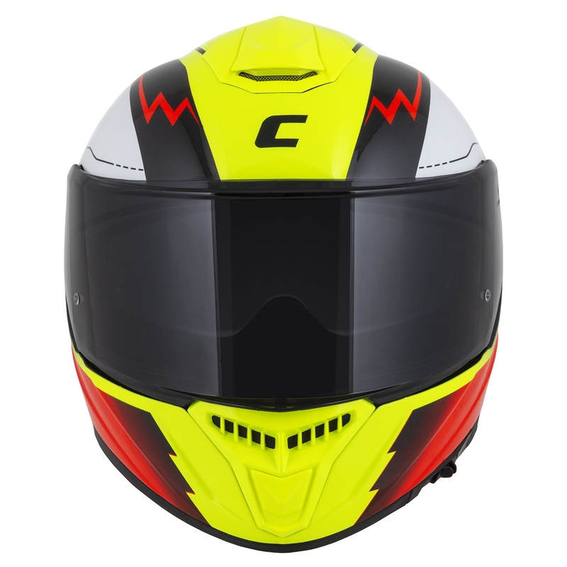 Integral motorcykelhjelm Cassida Integral GT 2.1 Flash fluogul-rød-sort-hvid