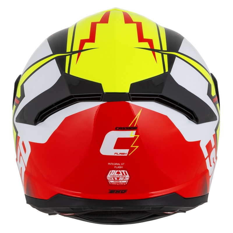 Integral motorcykelhjelm Cassida Integral GT 2.1 Flash fluogul-rød-sort-hvid