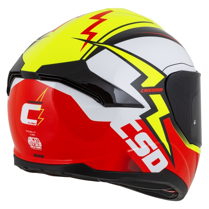 Integral motorcykelhjelm Cassida Integral GT 2.1 Flash fluogul-rød-sort-hvid