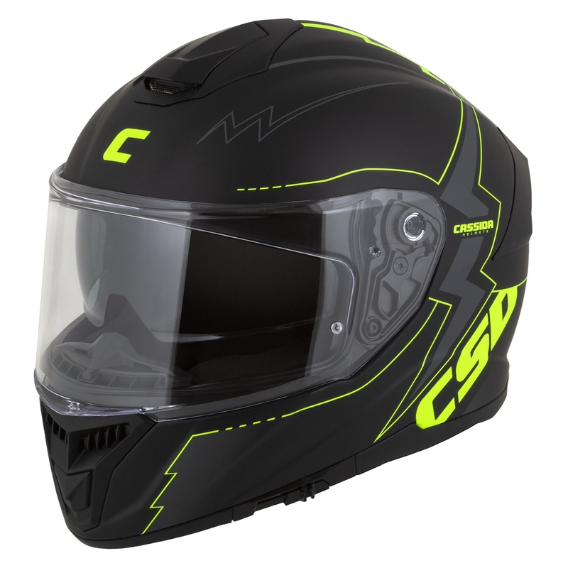 Integral motorcykelhjelm Cassida Integral GT 2.1 Flash sort-fluogul-grå