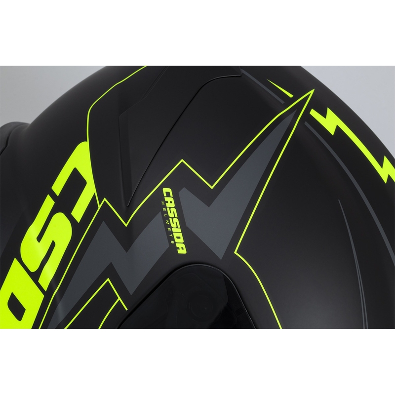 Integral motorcykelhjelm Cassida Integral GT 2.1 Flash sort-fluogul-grå