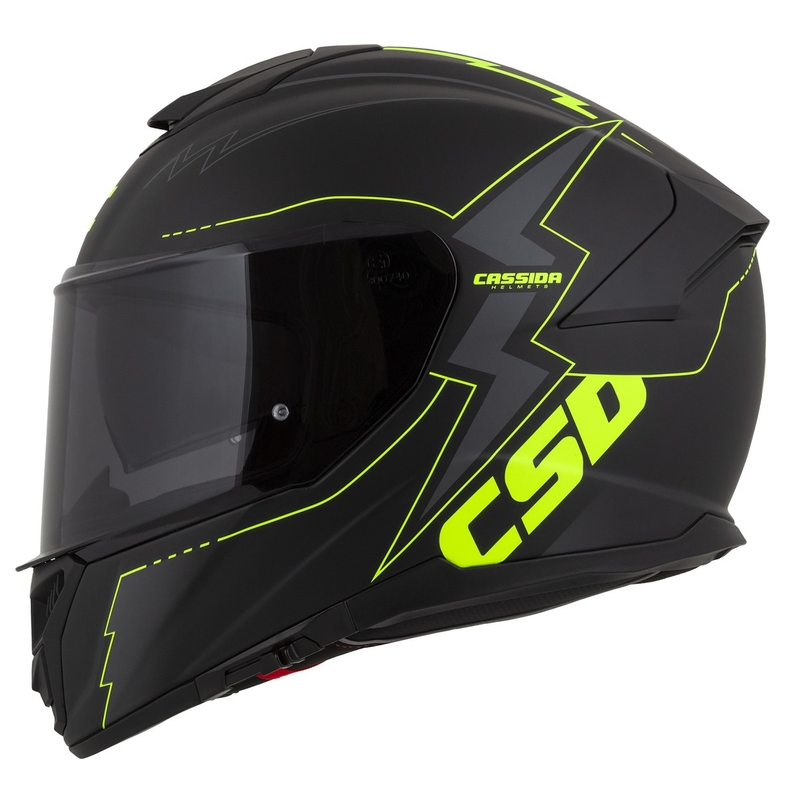 Integral motorcykelhjelm Cassida Integral GT 2.1 Flash sort-fluogul-grå