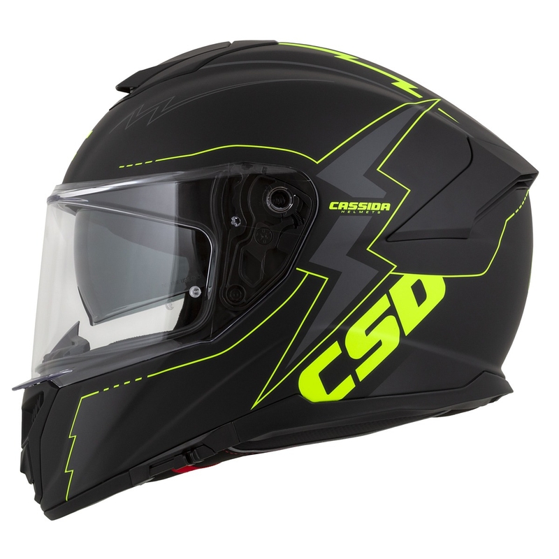 Integral motorcykelhjelm Cassida Integral GT 2.1 Flash sort-fluogul-grå