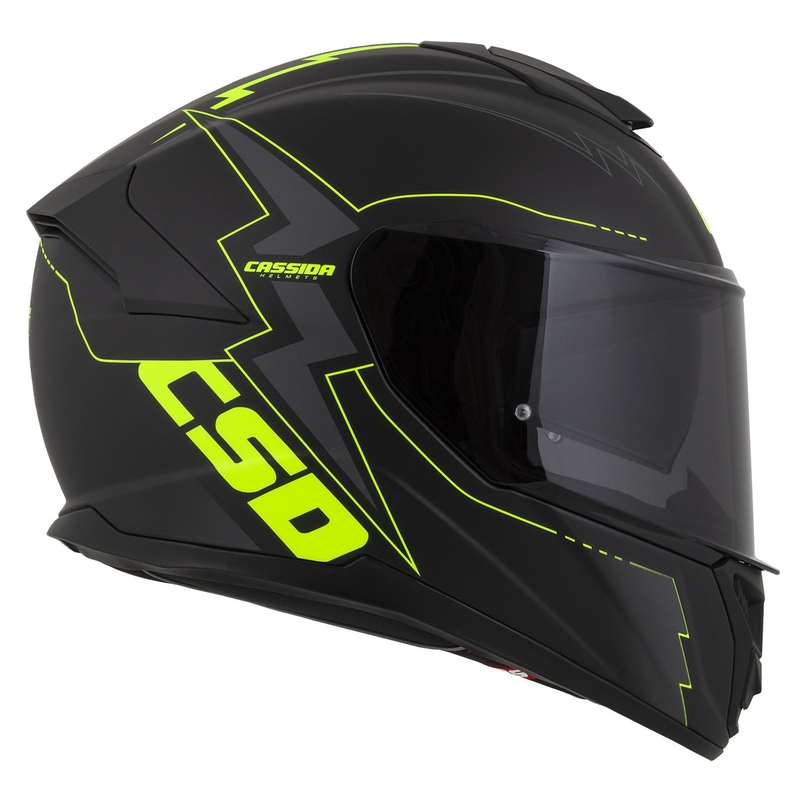 Integral motorcykelhjelm Cassida Integral GT 2.1 Flash sort-fluogul-grå