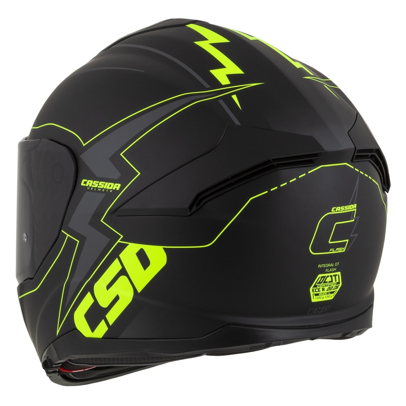 Integral motorcykelhjelm Cassida Integral GT 2.1 Flash sort-fluogul-grå