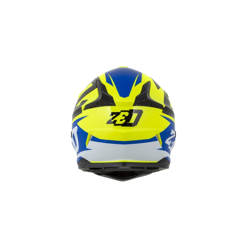 Dětská motokrosová přilba ZED X1.9D modro-fluo žluto-černo-bílá
