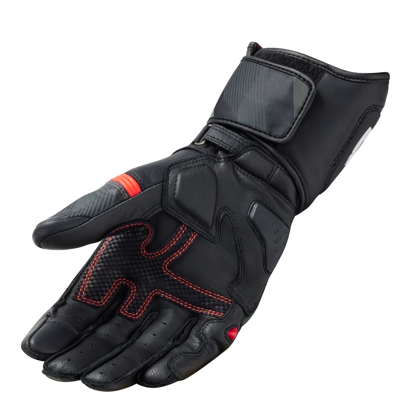 Motorcykelhandsker Revit League 2 sort-fluoro rød