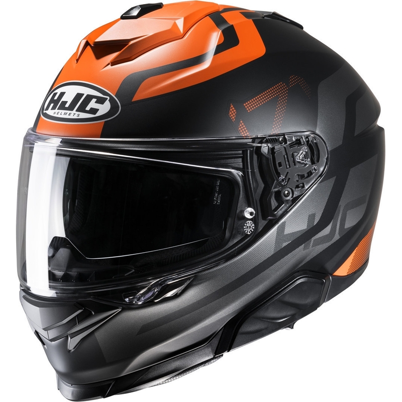 Integreret motorcykelhjelm HJC i71 Enta MC7SF sort-grå-orange
