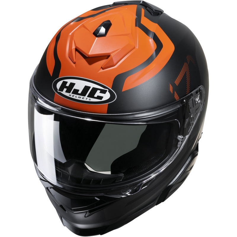 Integreret motorcykelhjelm HJC i71 Enta MC7SF sort-grå-orange