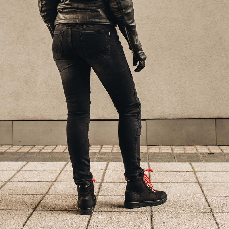 Ozone Agness II Black Motorcycle Jeans til kvinder