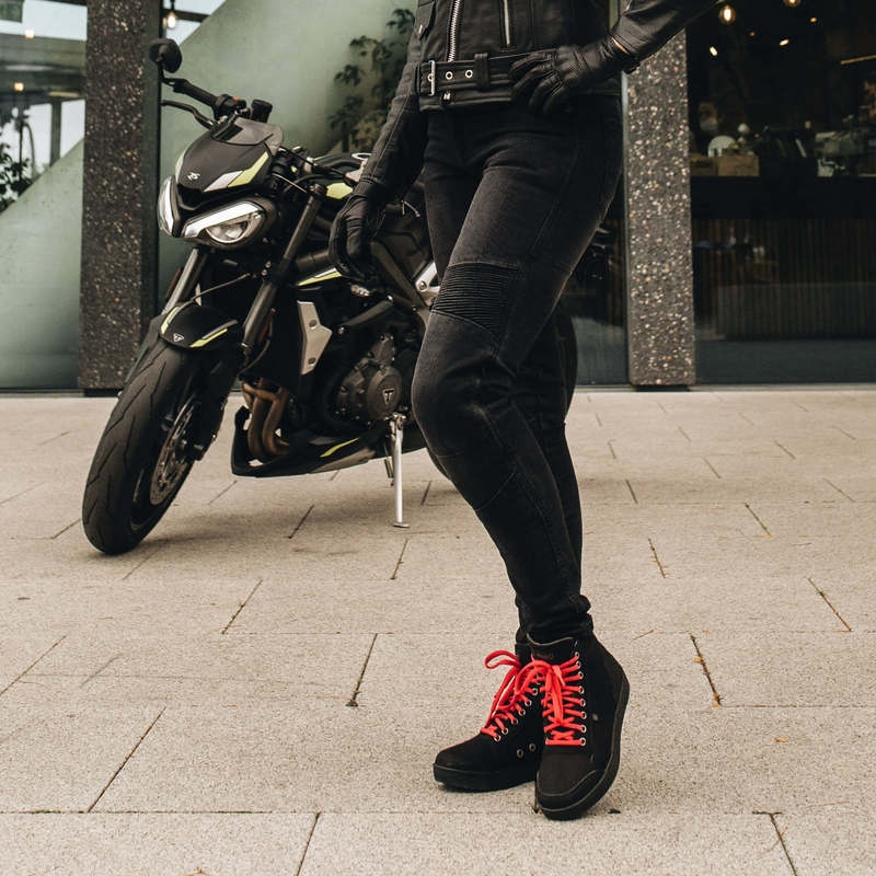 Ozone Agness II Black Motorcycle Jeans til kvinder