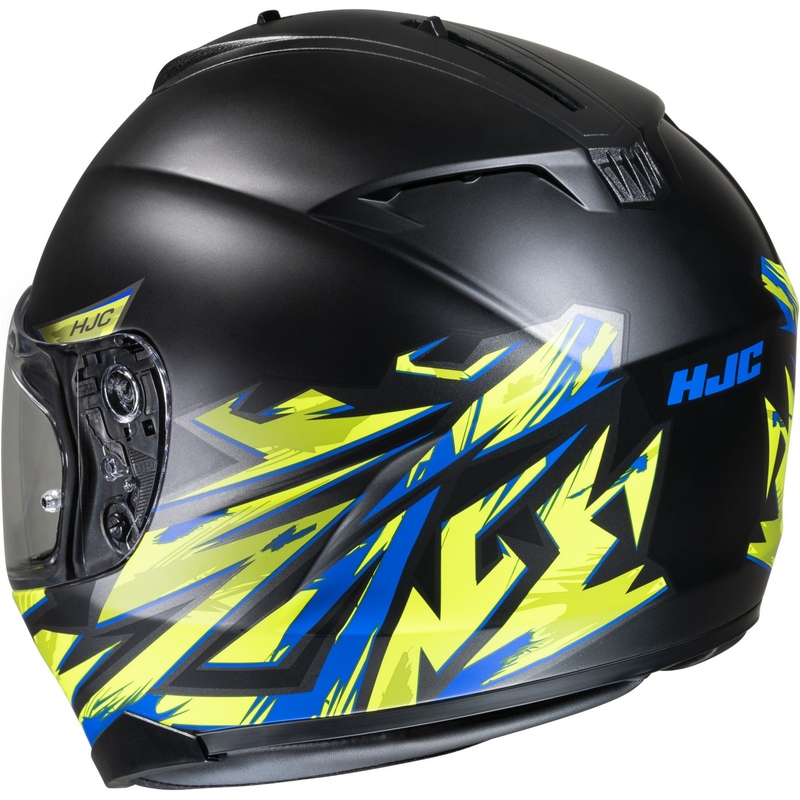 HJC C70 Pentas MC3HSF sort-blå-fluogul integreret motorcykelhjelm udsalg