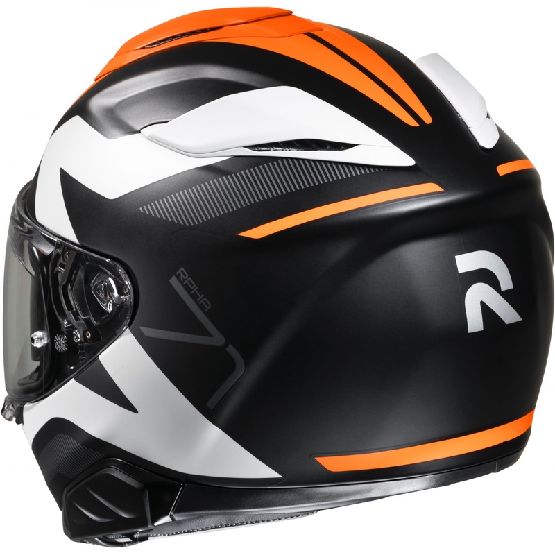 Integreret motorcykelhjelm HJC RPHA 71 Pinna MC7SF sort-hvid-orange udsalg