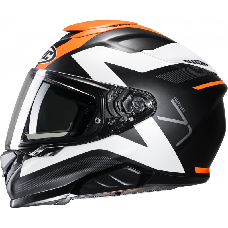 Integreret motorcykelhjelm HJC RPHA 71 Pinna MC7SF sort-hvid-orange udsalg
