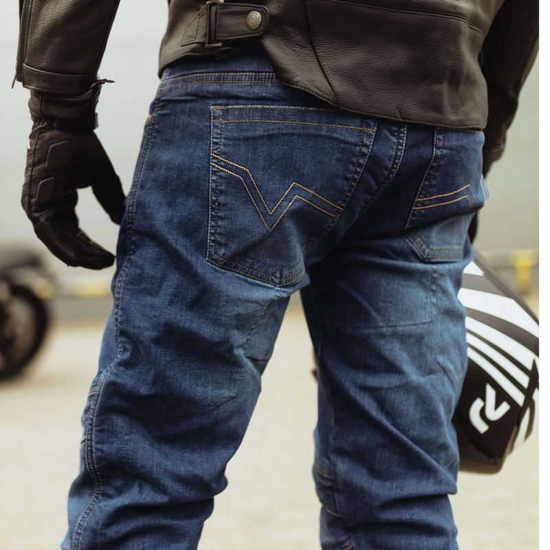 Rebelhorn Rage II motorcykeljeans, vasket blå udsalg