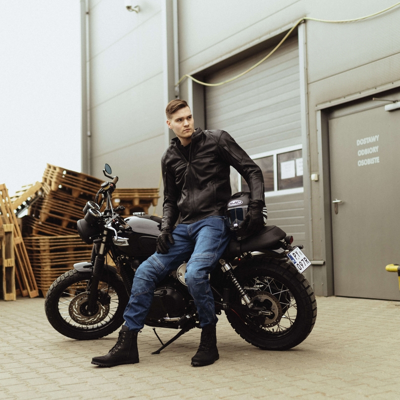 Rebelhorn Rage II motorcykeljeans, vasket blå udsalg